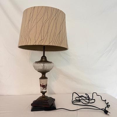 Table Lamp w/ Hand Painted Winter Scene (PB-DZ)