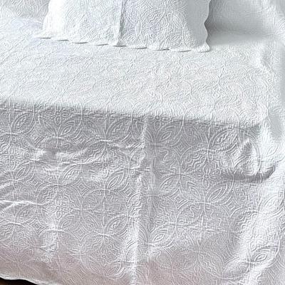 Queen Sized White Coverlet and 2 Shams