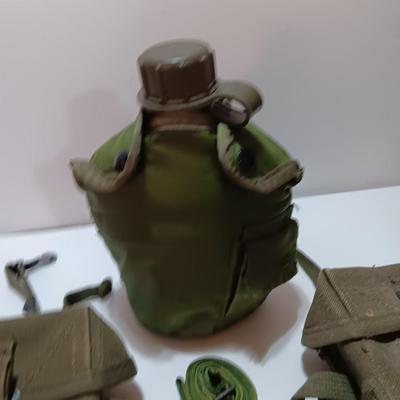 US Military issued ammunition bags - belt and canteen.