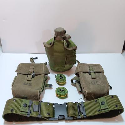 US Military issued ammunition bags - belt and canteen.
