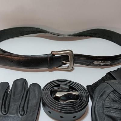 Leather belt - CAT Leather gloves - and a conceal carry pouch