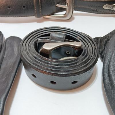 Leather belt - CAT Leather gloves - and a conceal carry pouch