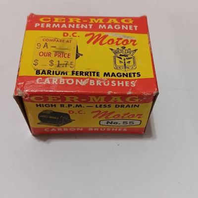 Assortment of new in the box vintage small electronics - Microphone - Multimeter - D.C. Motor - and more