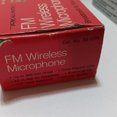 Assortment of new in the box vintage small electronics - Microphone - Multimeter - D.C. Motor - and more