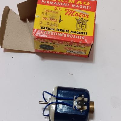 Assortment of new in the box vintage small electronics - Microphone - Multimeter - D.C. Motor - and more