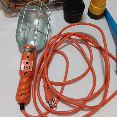 Automotive needs - Electric work light - bungee cords - funnel - Windshield cleaning tool and more