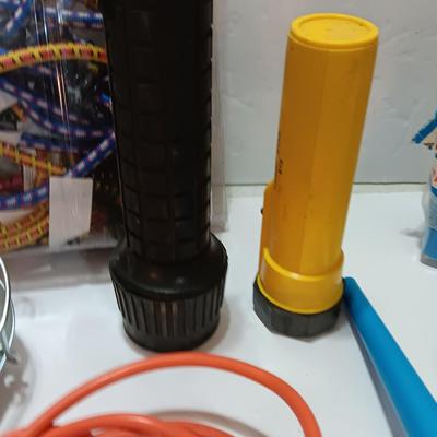 Automotive needs - Electric work light - bungee cords - funnel - Windshield cleaning tool and more