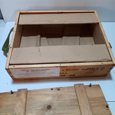 Empty wooden Ammunition box - wooden crate with lid