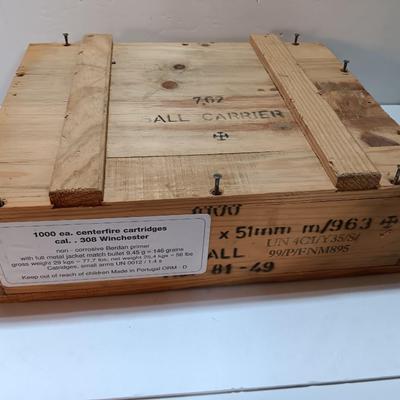 Empty wooden Ammunition box - wooden crate with lid