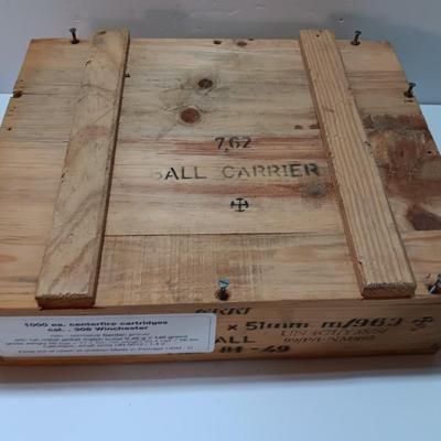 Empty wooden Ammunition box - wooden crate with lid