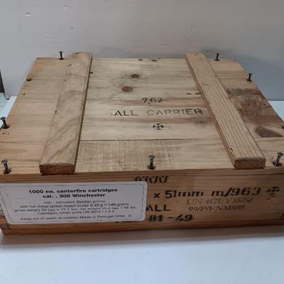 Empty wooden Ammunition box - wooden crate with lid