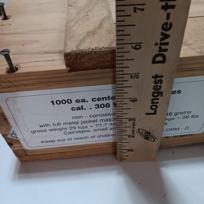 Empty wooden Ammunition box - wooden crate with lid