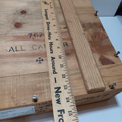 Empty wooden Ammunition box - wooden crate with lid