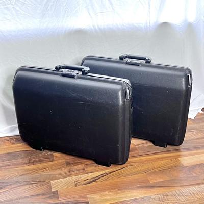 Set of 2 Vintage Black Samsonite Hard Cases