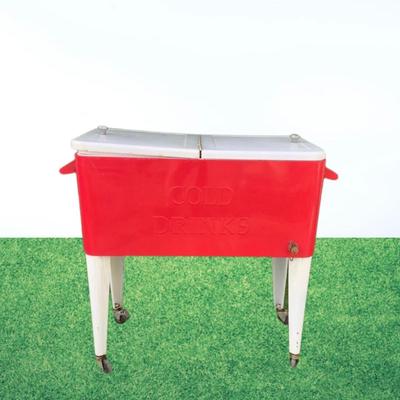 100 Metal Outdoor Cold Drink Cooler on Wheels