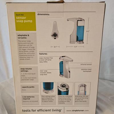SimpleHuman Sensor Soap Pump, Lighted Vanity Mirror and Glass Containers (DR-DW)
