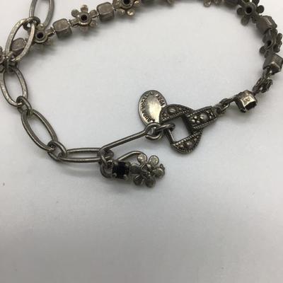 Laura Vogel black and Rhinestone Necklace and Bracelet set
