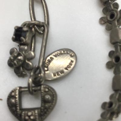 Laura Vogel black and Rhinestone Necklace and Bracelet set