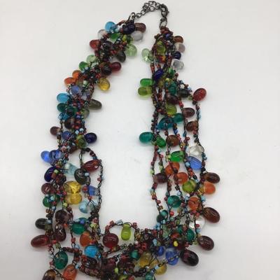 Bright colored beaded necklace