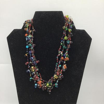 Bright colored beaded necklace