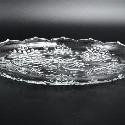 Mikasa Snowflake Clear Glass Snack Dish
