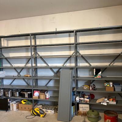 G7- Hallowell Metal garage shelf (3 sections)- contents not included