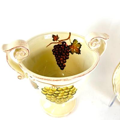 109 Ceramica Due Torri Grape Decor Bowl & Champagne Bucket