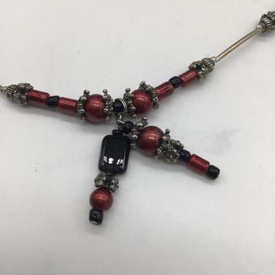 Vintage black and red fashion Necklace