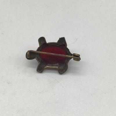 Vintage red turtle pin