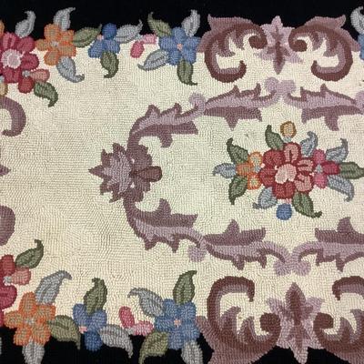 112 Hooked Floral Rug (A)