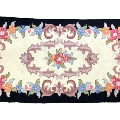 112 Hooked Floral Rug (A)