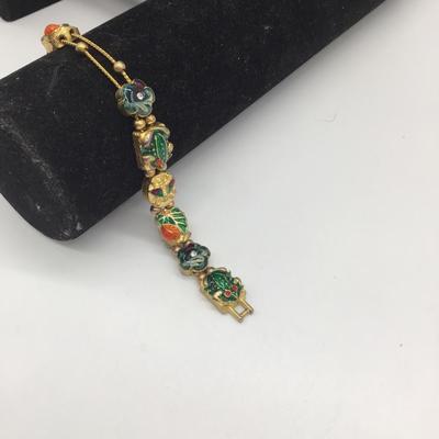 Vintage frog and leaf charm bracelets