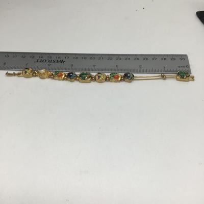 Vintage frog and leaf charm bracelets