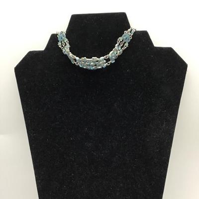 Blue choker necklace