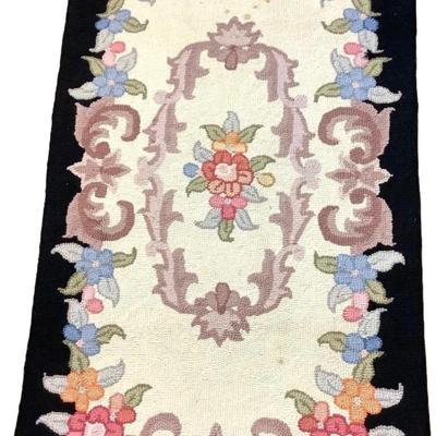 114 Hooked Floral Rug (B)