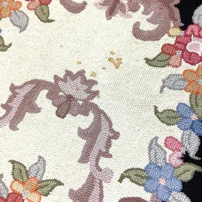 114 Hooked Floral Rug (B)