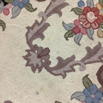 114 Hooked Floral Rug (B)