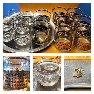 Vintage Glass Lot - Culver, Silver Rim, C&P