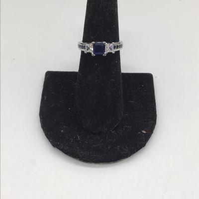 925 blue gem ring