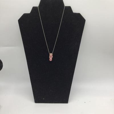 Pink flip flop necklace