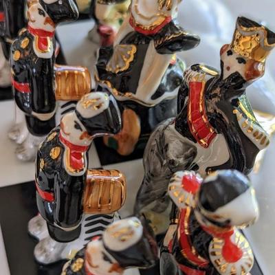 Russian Gardner Verbilky Porcelain Figurine Chess Set