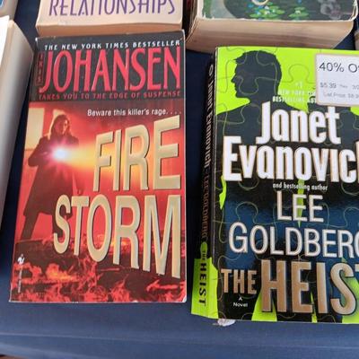 Large assortment of paperback books - Great reads! Johansen - Grisham - and more