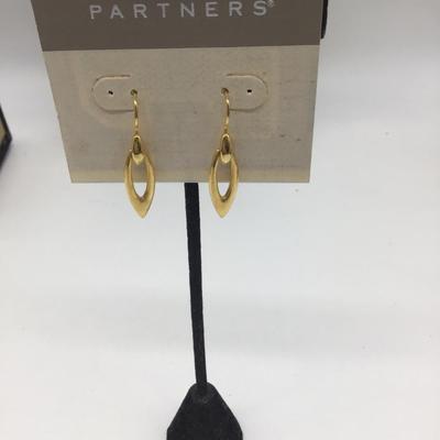 Partners gold toned dangle earrings