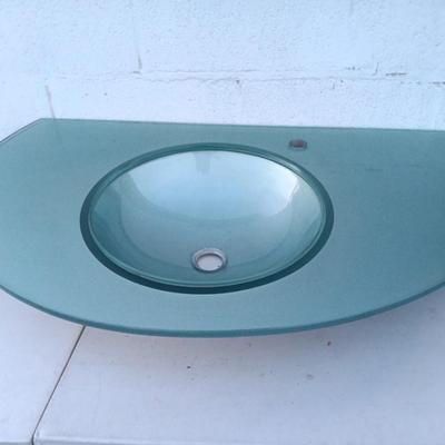 Beautiful glass sink for vanity mount.