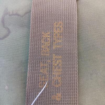 Military Issued inflatable mattress pad with canvas bag, canteen and cushion chair seat