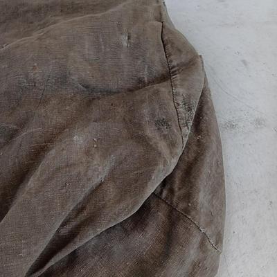 Military Issued inflatable mattress pad with canvas bag, canteen and cushion chair seat