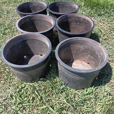 6 Gardening flowerpots - heavy duty black Garden tubs Great for tomato's!
