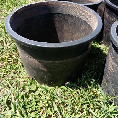 6 Gardening flowerpots - heavy duty black Garden tubs Great for tomato's!