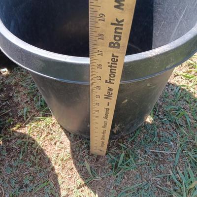 Three Large sized flowerpots - heavy duty black Garden tubs Great for vegetable plants!