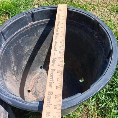 Three Large sized flowerpots - heavy duty black Garden tubs Great for vegetable plants!